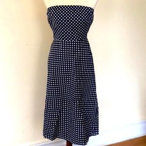 J.Crew strapless polka dot dress
